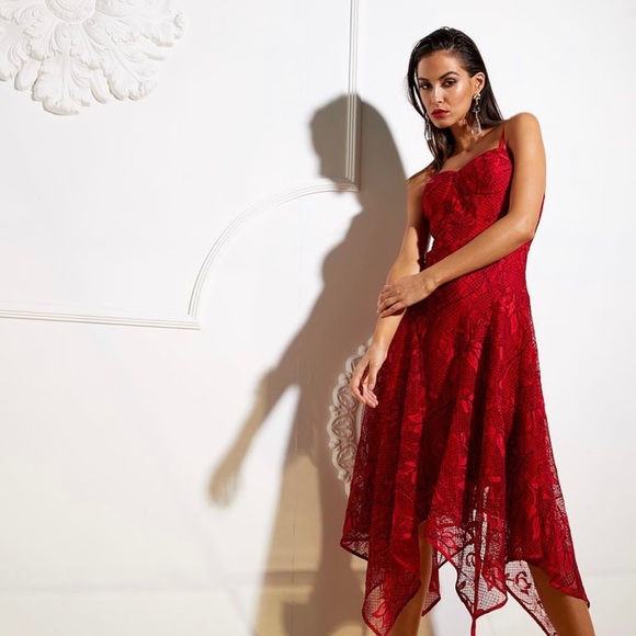 Mossman Dresses & Skirts - Mossman “You’re So Vain” Red Midi Cocktail Dress